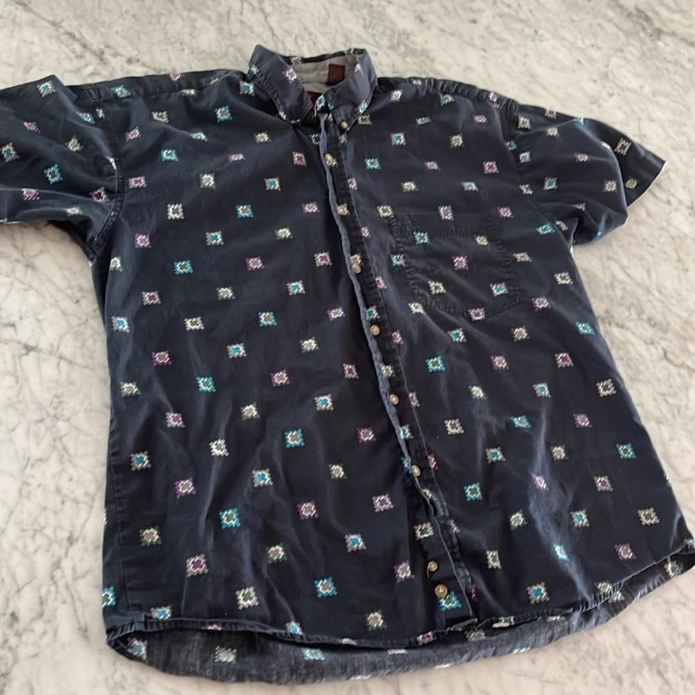 Vintage short sleeve pattern shirt Ms Large
